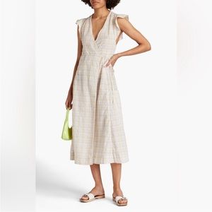 Ganni Pastel Checkered Wrap Dress Size 8/10
